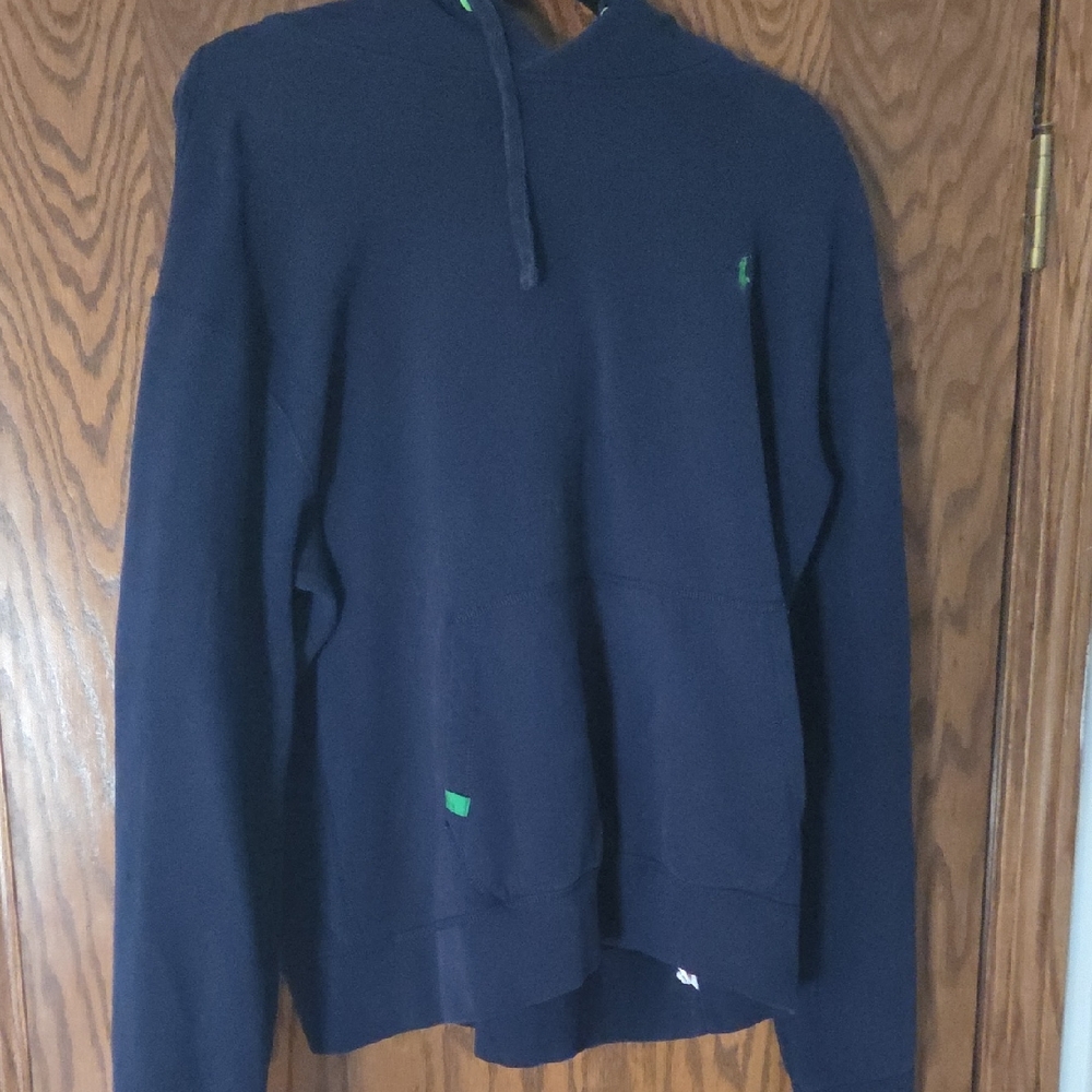 Polo Ralph Lauren Dark Blue Hoodie with Green Logo  Size Xl